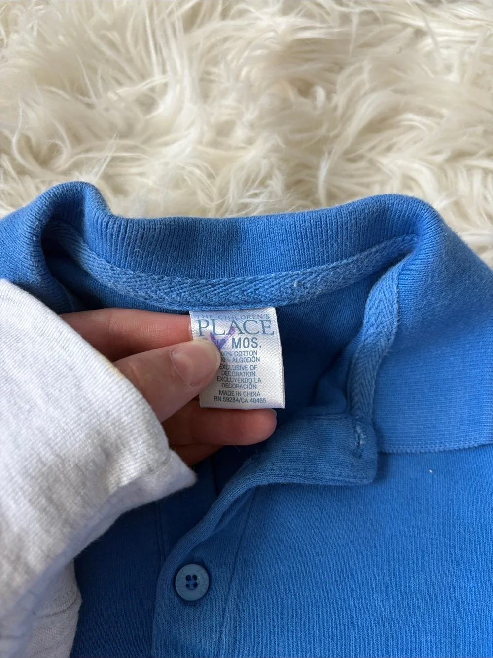 The Children's Place Blue Long-Sleeve Polo One-Piece Bodysuit